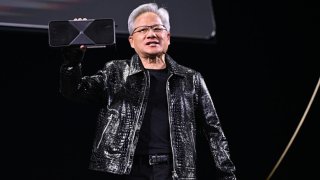 Nvidia CEO Jensen Huang delivers a keynote address at the Consumer Electronics Show (CES) 2025, showcasing the company’s latest innovations in Las Vegas, Nevada, USA, on January 6, 2025. 