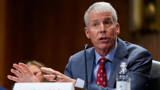 Chris Wright, U.S. President-elect Donald Trump’s nominee to be secretary of energy, testifies during a Senate Energy and Natural Resources Committee confirmation hearing on Capitol Hill in Washington, U.S., January 15, 2025.