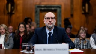 Russell Vought, director of the Office of Management and Budget (OMB) nominee for US President Donald Trump, during a Senate Budget Committee confirmation hearing in Washington, DC, US, on Wednesday, Jan. 22, 2025.