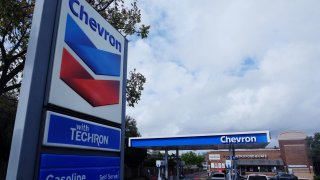FILE PHOTO: A Chevron gas station is seen in Austin, Texas, U.S., October 23, 2023.