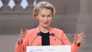 Ursula von der Leyen, president of the European Commission, speaks at the AI Action Summit in Paris, France, on Tuesday, Feb. 11, 2025.