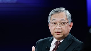Gan Kim Yong, Singapore’s deputy prime minister, during a panel session, at the World Economic Forum (WEF) in Davos, Switzerland, on Tuesday, Jan. 21, 2025. The annual Davos gathering of political leaders, top executives and celebrities runs from January 20 to 24. 