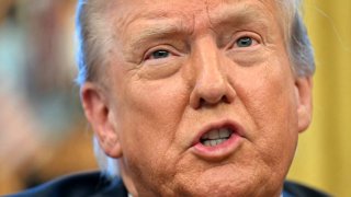U.S President Donald Trump speaks to the press after signing an executive order at the Oval Office of the White House on Feb. 25, 2025.