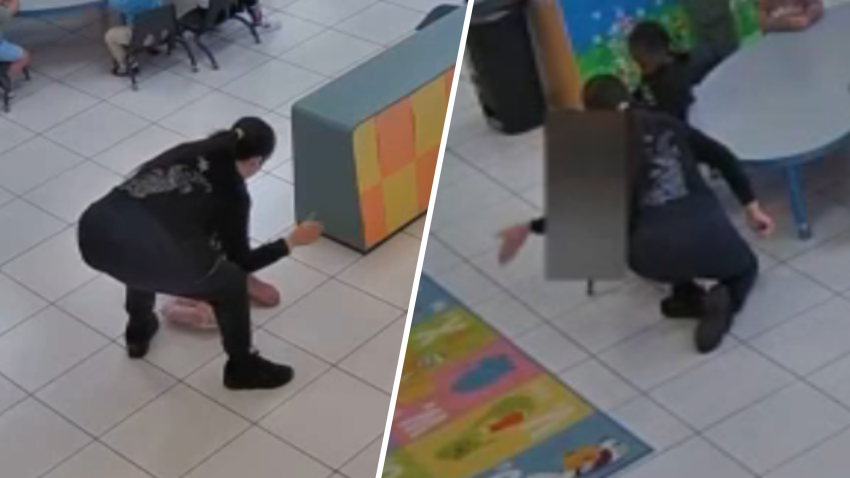 Merlin Gutierrez was caught on surveillance slapping a 2-year-old girl at Lincoln-Marti School in southwest Miami-Dade.