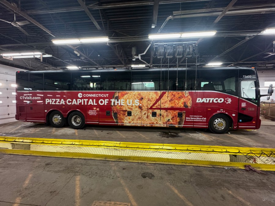 “Pizza Capital of the U.S.” bus wrap