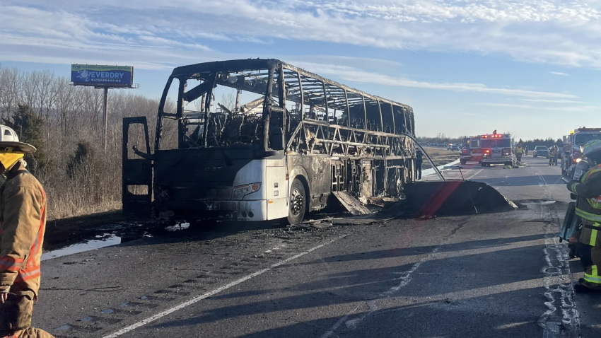 IU Indy team bus after catching fire