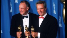 Actors Gene Hackman and Clint Eastwood