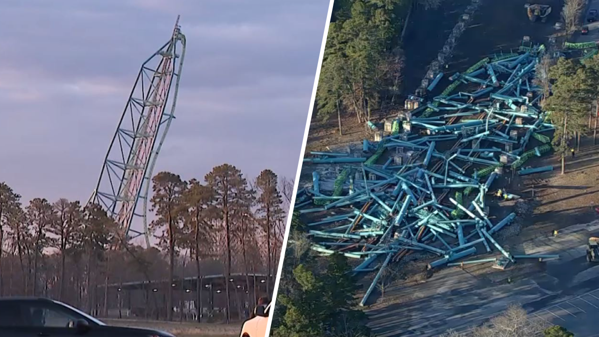 Kingda Ka at Six Flags in NJ no more See video of implosion NBC