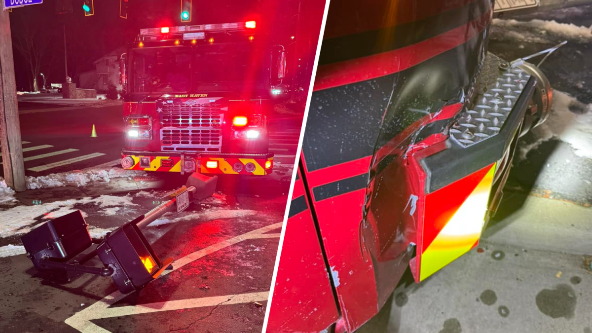 East Haven firetruck struck by car in hit-and-run crash – NBC Connecticut