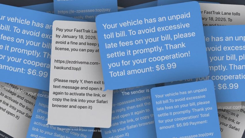 Screenshots of scam text messages.