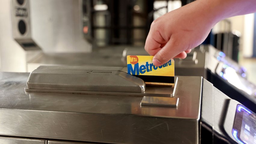 UNITED STATES -August 30: An unidentified passenger sweeps his metro card at Chambers Street Station 1, 2, 3 lines on the corner of West Broadway and Chambers in the Tribeca section of Manhattan early Wednesday August, 30, 2023.    (Photo by Luiz C. Ribeiro for NY Daily News via Getty Images)