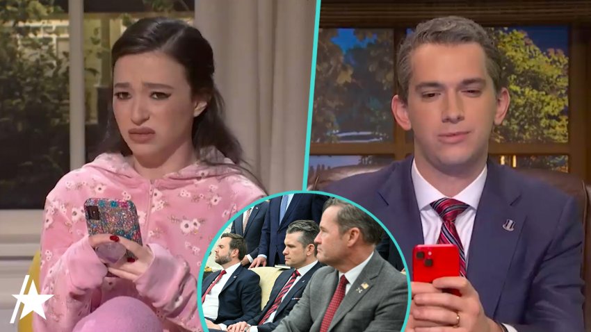 Mikey Madison texts with Trump admin officials during ‘SNL' cold open about Signal chat scandal