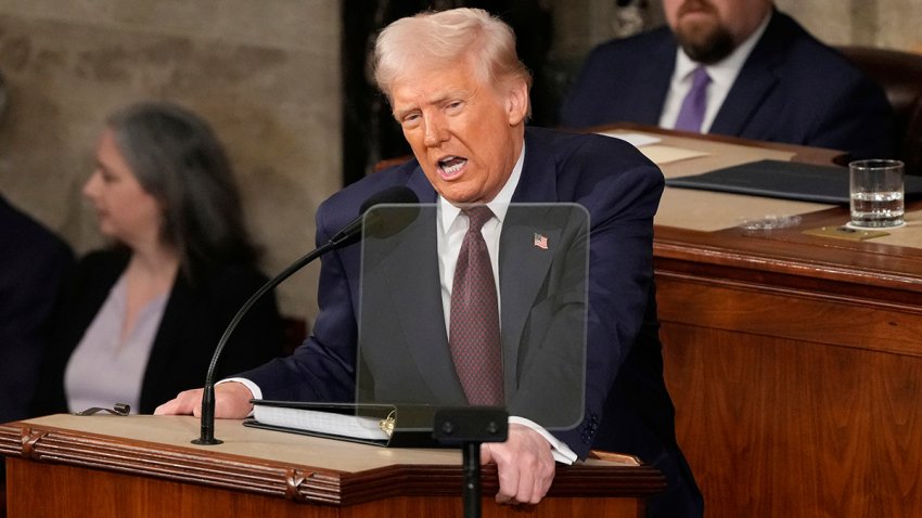 President Donald Trump addresses a joint session of Congress at the Capitol in Washington, Tuesday, March 4, 2025.