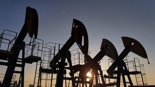 A view shows disused oil pump jacks at the Airankol oil field operated by Caspiy Neft in the Atyrau Region, Kazakhstan April 2, 2025.