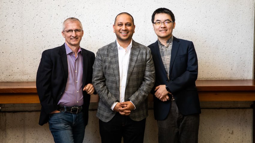From left, Veza founders Rob Whitcher, Tarun Thakur and Maohua Lu.