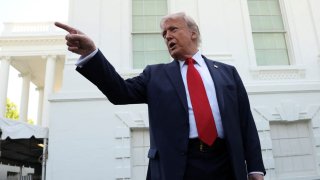 U.S. President Donald Trump speaks to reporters at the White House in Washington, D.C., U.S., April 23, 2025.