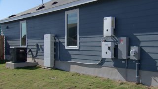 Base Power’s home battery-powered energy system on a Lennar home in Austin, TX.