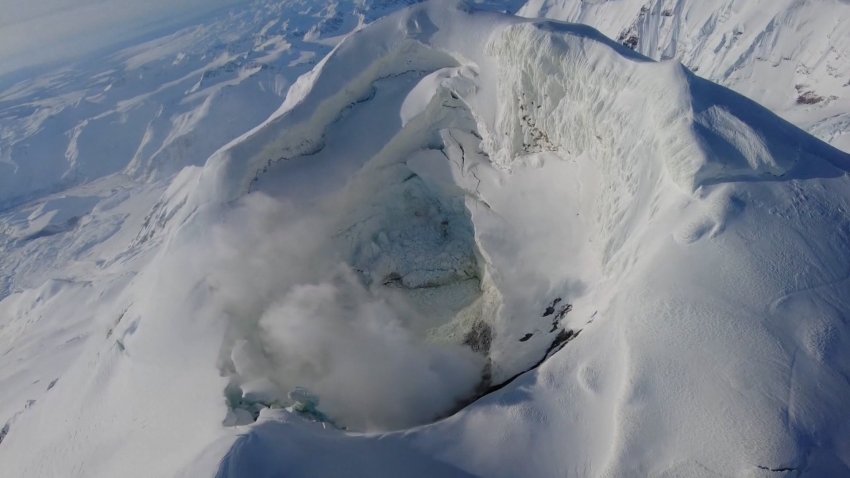 The summit of a volcano.