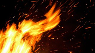 Generic flames of a fire, 16 February 2006. AFR Photograph by JESSICA SHAPIRO