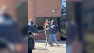 Mohsen Madawi, according to Vermont State Senator Becca White, as seen on video as he is taken away by federal agents in Colchester, Vt., according to his attorneys.