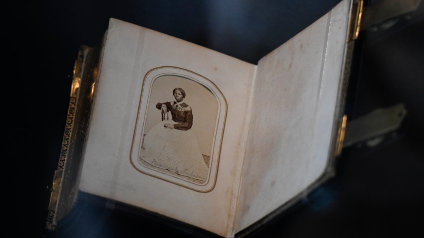 FILE – A previously unknown portrait, circe 1868, of abolitionist and Underground Railroad conductor Harriet Tubman is unveiled at The Smithsonian’s National Museum of African American History and Culture in Washington, March 25, 2019. (AP Photo/Sait Serkan Gurbuz, File)