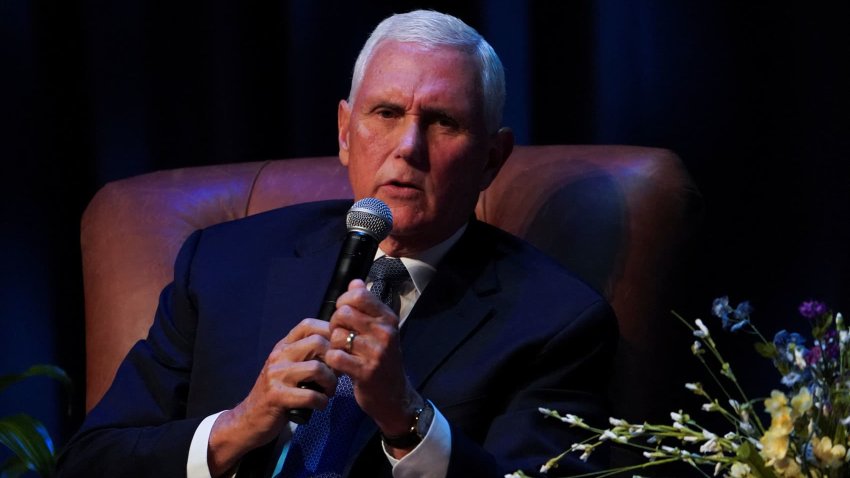 Former U.S. Vice President Mike Pence speaks in observance of Constitution Day at Middle Tennessee State University (MTSU) in Murfreesboro, Tennessee, U.S., September 17, 2024. 