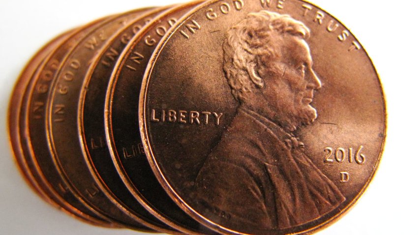 One-cent U.S. coins known as the penny are shown in this illustration picture, after U.S. President Trump informed on his Truth Social media account that he instructed the Secretary of the US Treasury to stop producing new pennies, Feb. 11, 2025. 