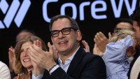 Michael Intrator, Founder & CEO of CoreWeave, Inc., Nvidia-backed cloud services provider, gestures during the company’s IPO at the Nasdaq Market, in New York City, U.S., March 28, 2025. 