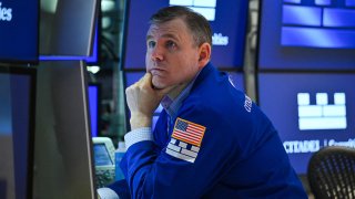 A trader works on the floor of the New York Stock Exchange (NYSE) in New York City.