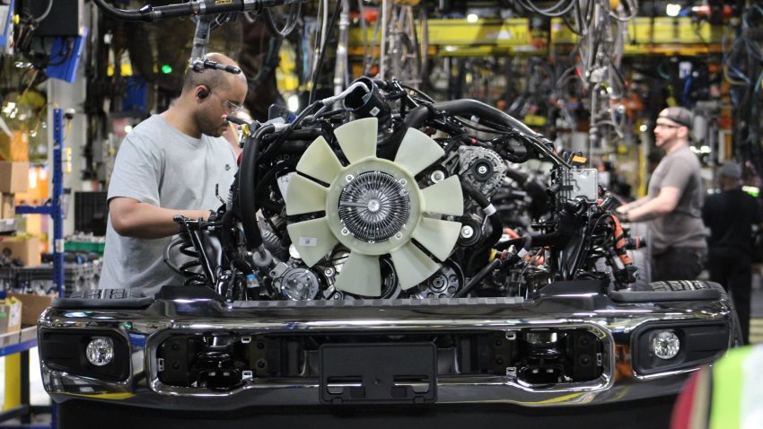 A worker at Ford’s Kentucky Truck Plant on April 30, 2025.