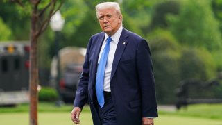 U.S. President Donald Trump walks to board Marine One to depart for Alabama, on the South Lawn of the White House in Washington, D.C., U.S., May 1, 2025.