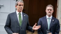 US Treasury Secretary Scott Bessent (L) and US Trade Representative Jamieson Greer speak to the media after talks between senior US and Chinese officials on tariffs in Geneva on May 11, 2025.