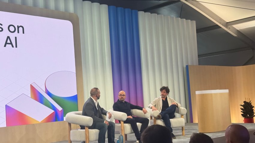 Google DeepMind Demis Hassabis and Google co-founder Sergey Brin sat for an interview at Google I/O.