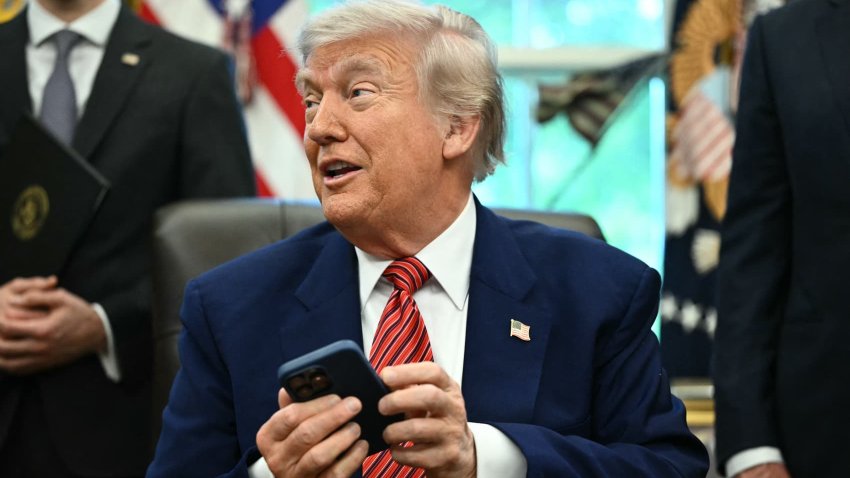 US President Donald Trump prepares to sign executive orders in the Oval Office of the White House in Washington, DC, on May 23, 2025.