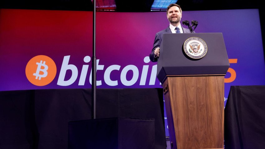 U.S. Vice President JD Vance speaks at a Bitcoin conference in Las Vegas, Nevada, U.S., May 28, 2025.