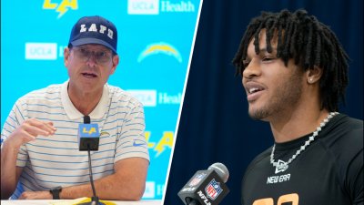 Jim Harbaugh raves about rookie RB Omarion Hampton