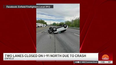 Lanes of I-91 North closed in Enfield