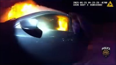 WATCH: Woman trapped in burning vehicle rescued by Arizona police officer