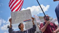 Tanjam Jacobson, of Silver Spring, Md., holds a sign saying “Citizenship is a Birthright,” Thursday, May 15, 2025, outside the Supreme Court in Washington. Jacobson is a naturalized U.S. citizen who was born in England of Indian descent, and her son was born here. “This is something that really matters,” says Jacobson, “it’s so wrong against the constitution [to take away birthright citizenship].”