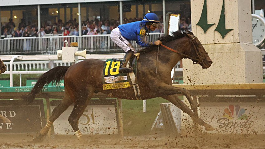 Sovereignty, with jockey Junior Alvarado aboard