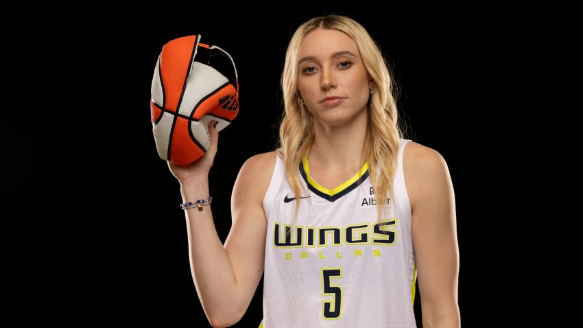 May 7, 2025; Arlington, TX, USA; Dallas Wings guard Paige Bueckers poses for a photo during the 2025 Dallas Wings Media Day.