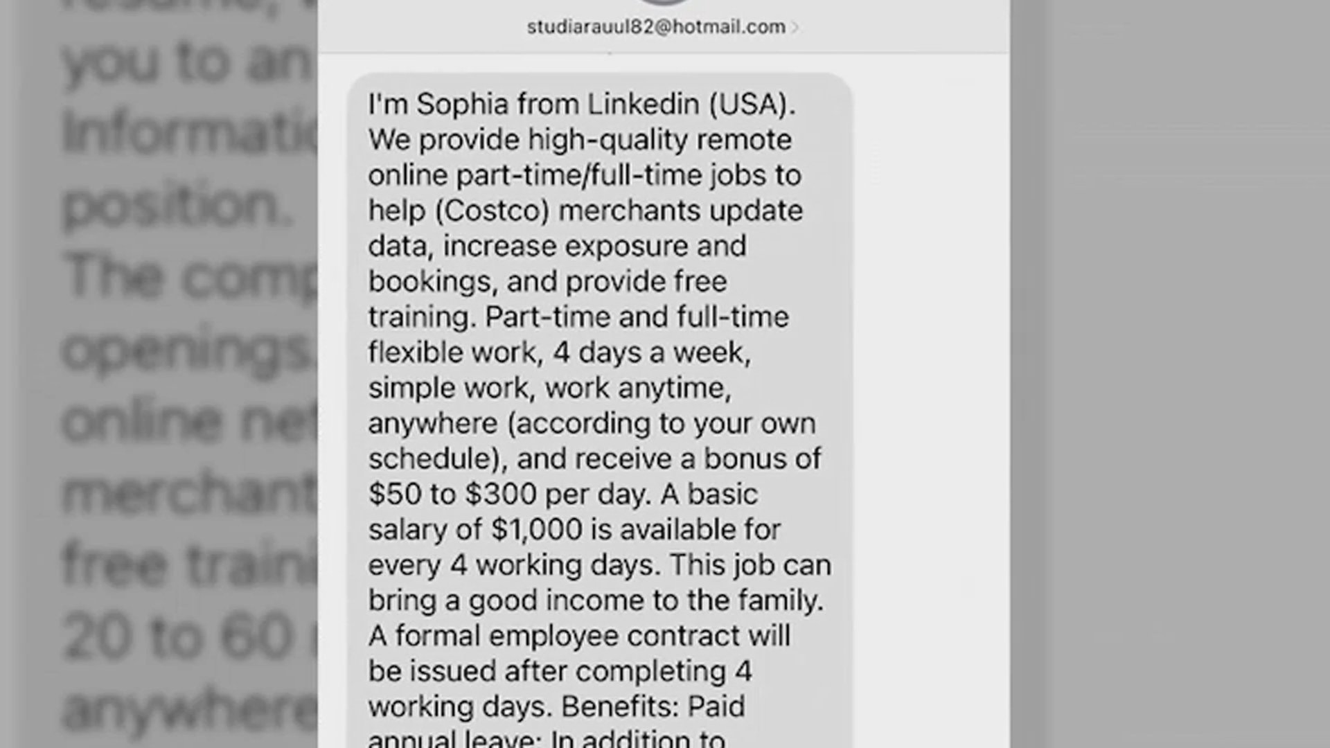 Experts warn against text fraud as people look for jobs