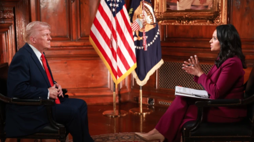“Meet the Press” moderator Kristen Welker interviews President Donald Trump.