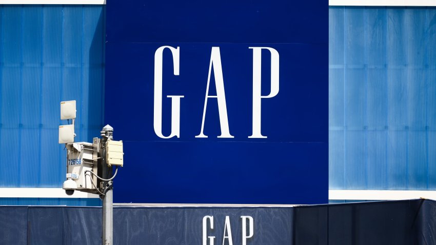 Facade of GAP retail store with logo sign on sunny day, San Francisco, California, June 7, 2024. 