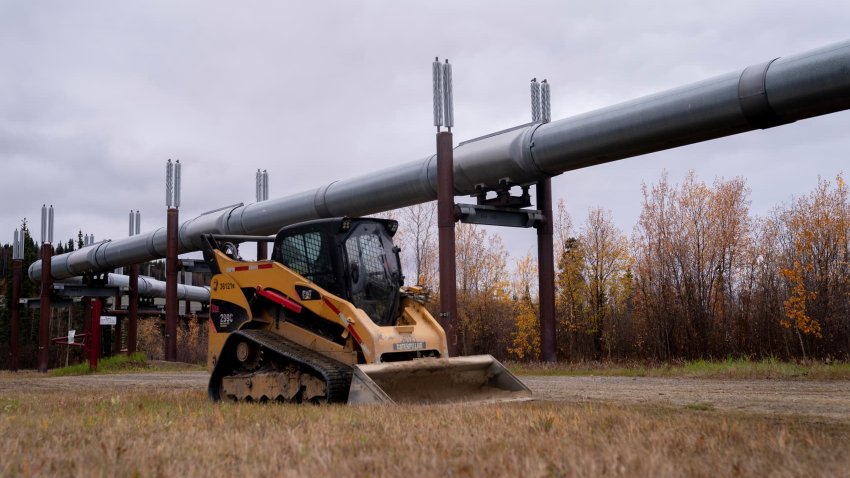 The Trans-Alaska Pipeline along the Dalton Highway in Stevens Village, Alaska, US, on Thursday, Sept. 19, 2024. 