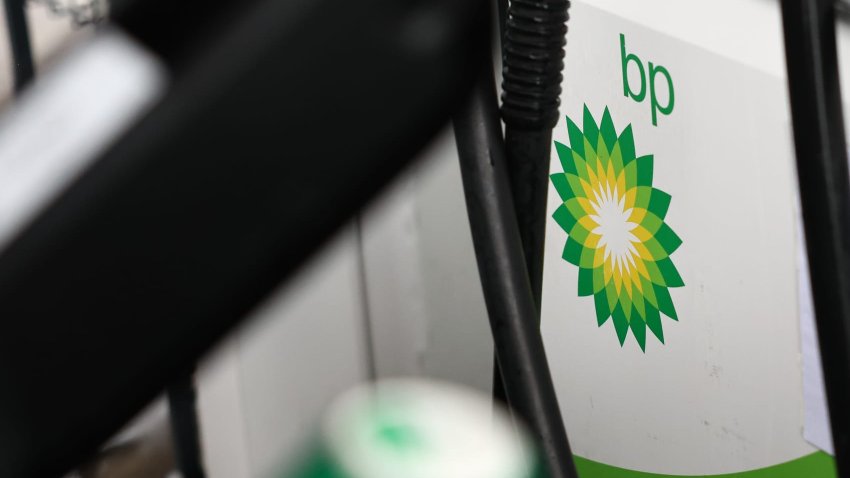 BP logo is seen at a gas station in this illustration photo taken in Poland on March 15, 2025.