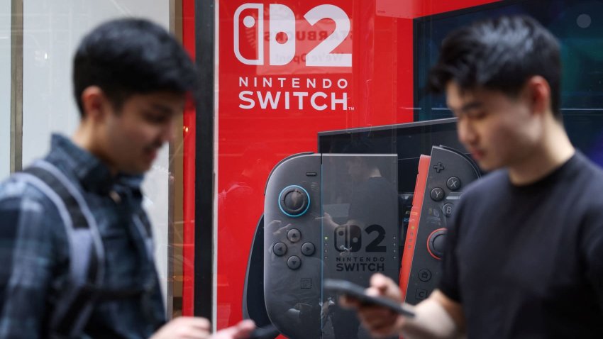 People wait outside the Nintendo Store for the release of the Nintendo Switch 2 in New York City, U.S., June 4, 2025.