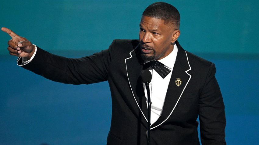 Honoree Jamie Foxx accepts the Ultimate Icon Award onstage during the 2025 BET Awards at Peacock Theater on June 09, 2025 in Los Angeles, California.