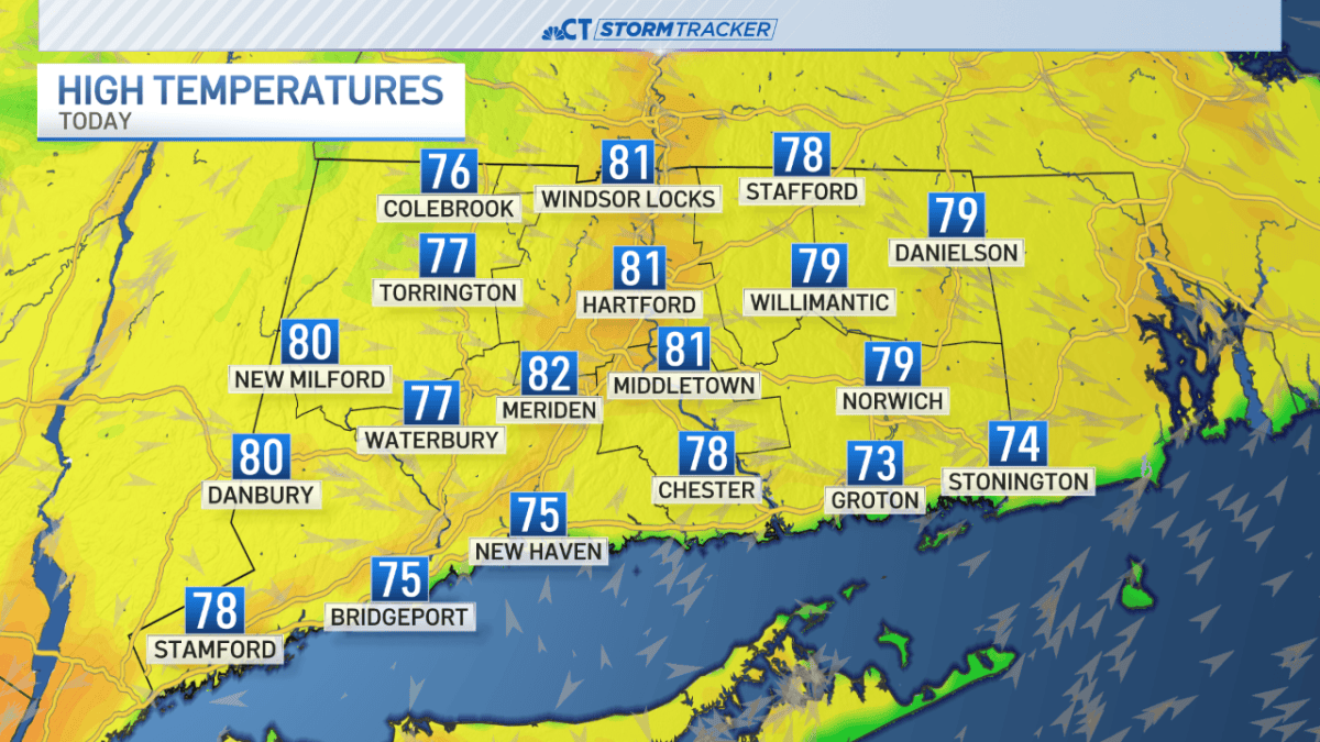 Sunny and warm with highs around 80 Tuesday – NBC Connecticut