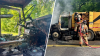 Street sweeper catches fire and causes fluid spill in Oxford